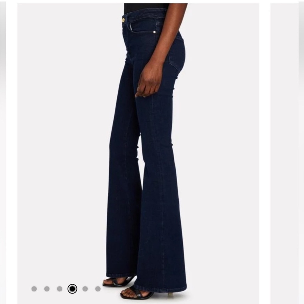 NWT Frame Le One Flare High Rise Dark Wash Denim Jeans Size 2